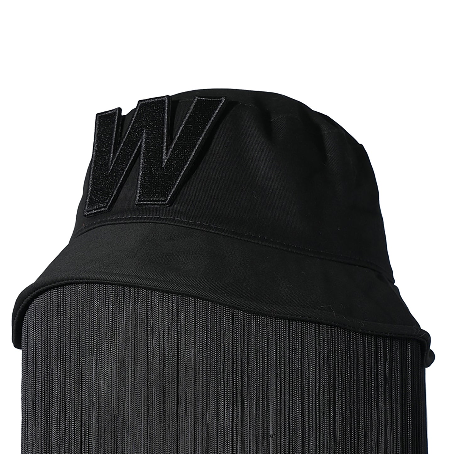 W-BUCKET HAT + FRINGES / COMB.I BLACK