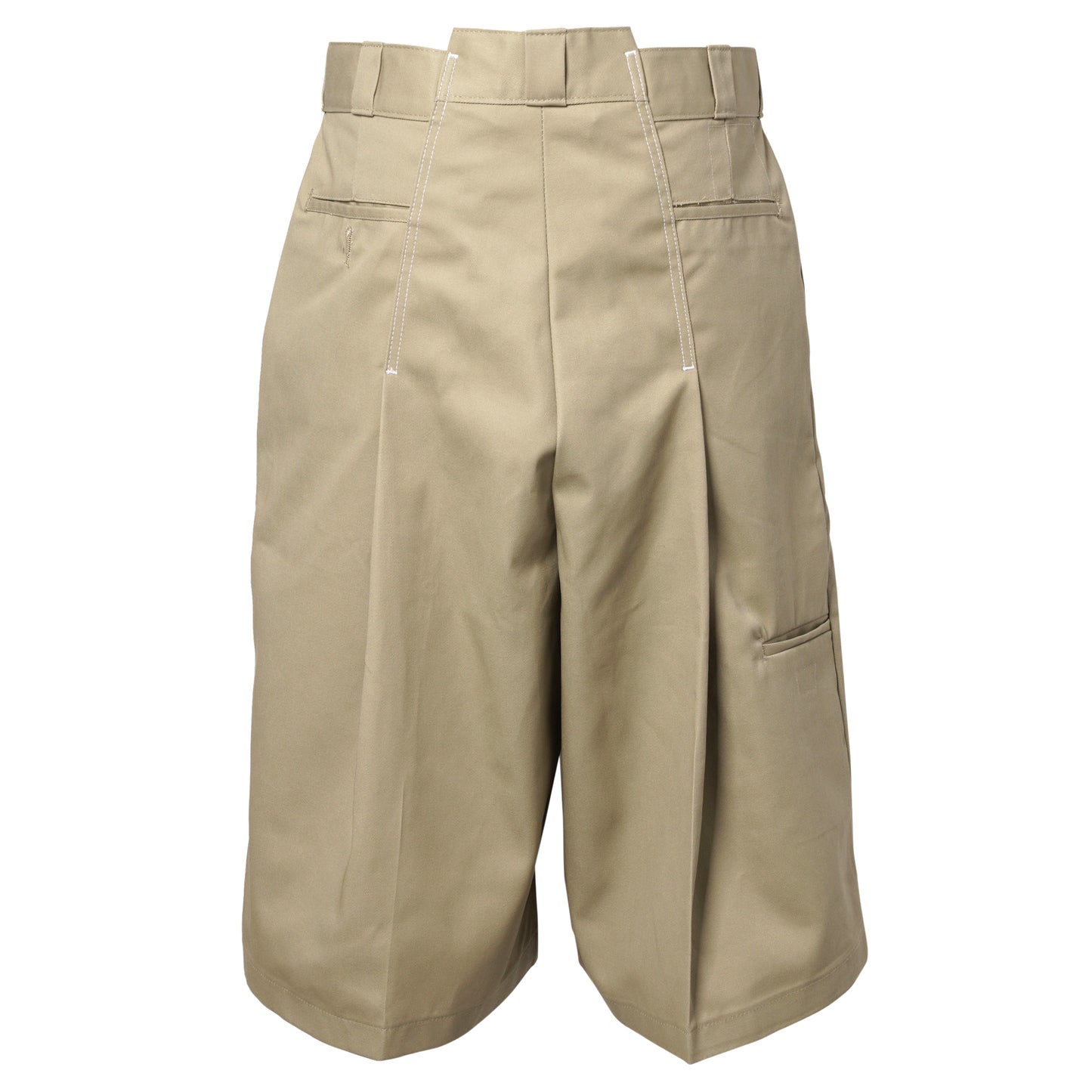RECONSTRUCTED BAGGY WORK SHORTS / KHAKI
