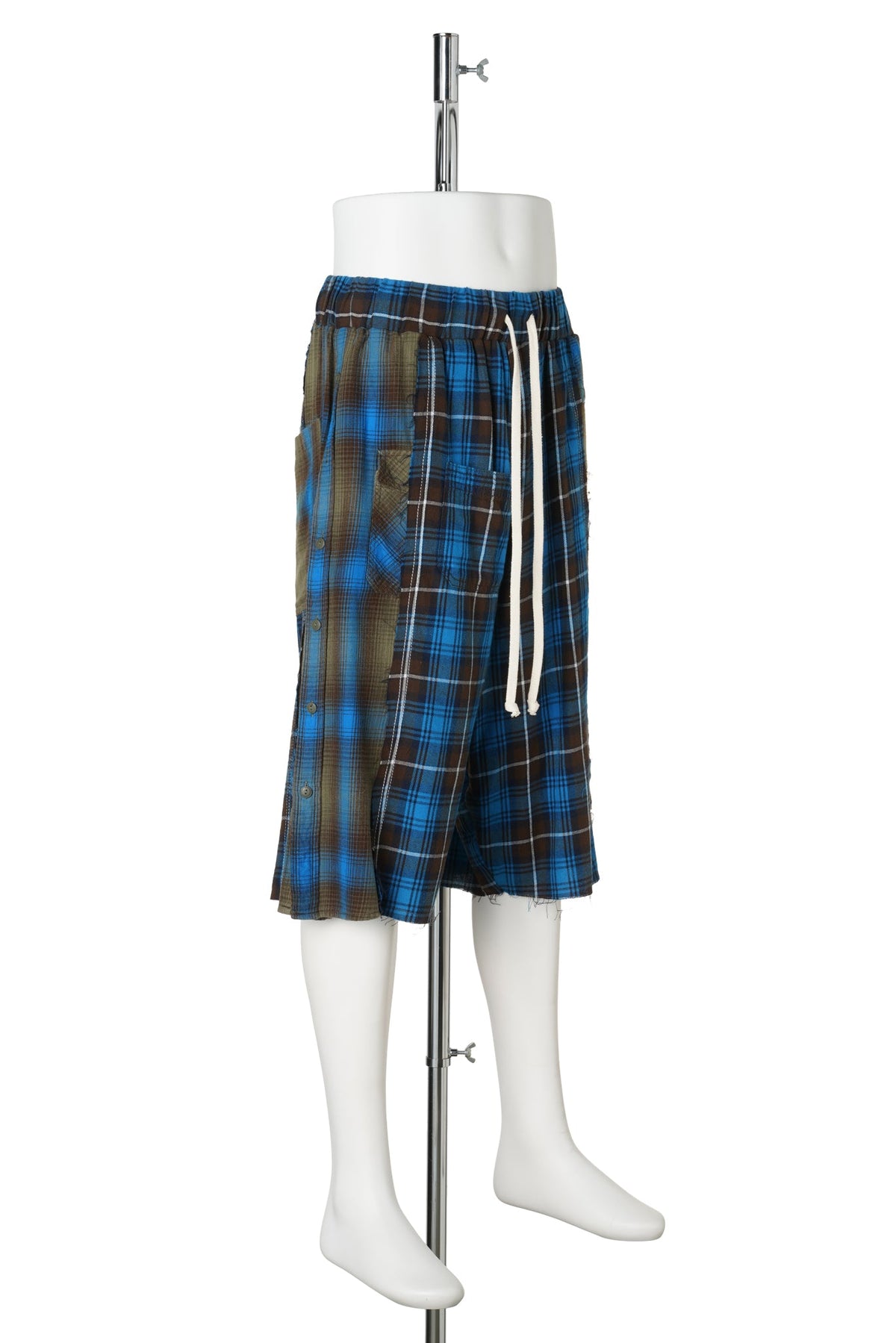 REWORKED FLANNEL SHORTS / BLUE