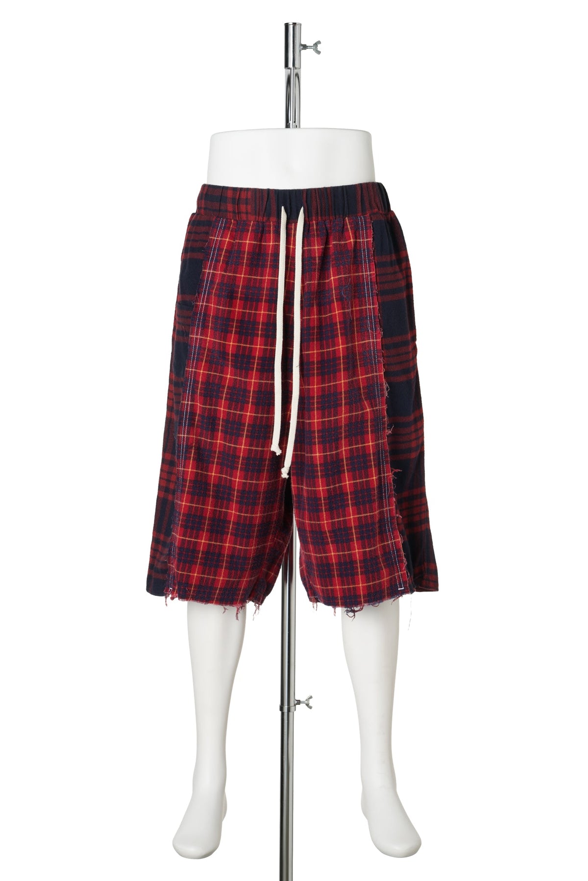 REWORKED FLANNEL SHORTS / RED