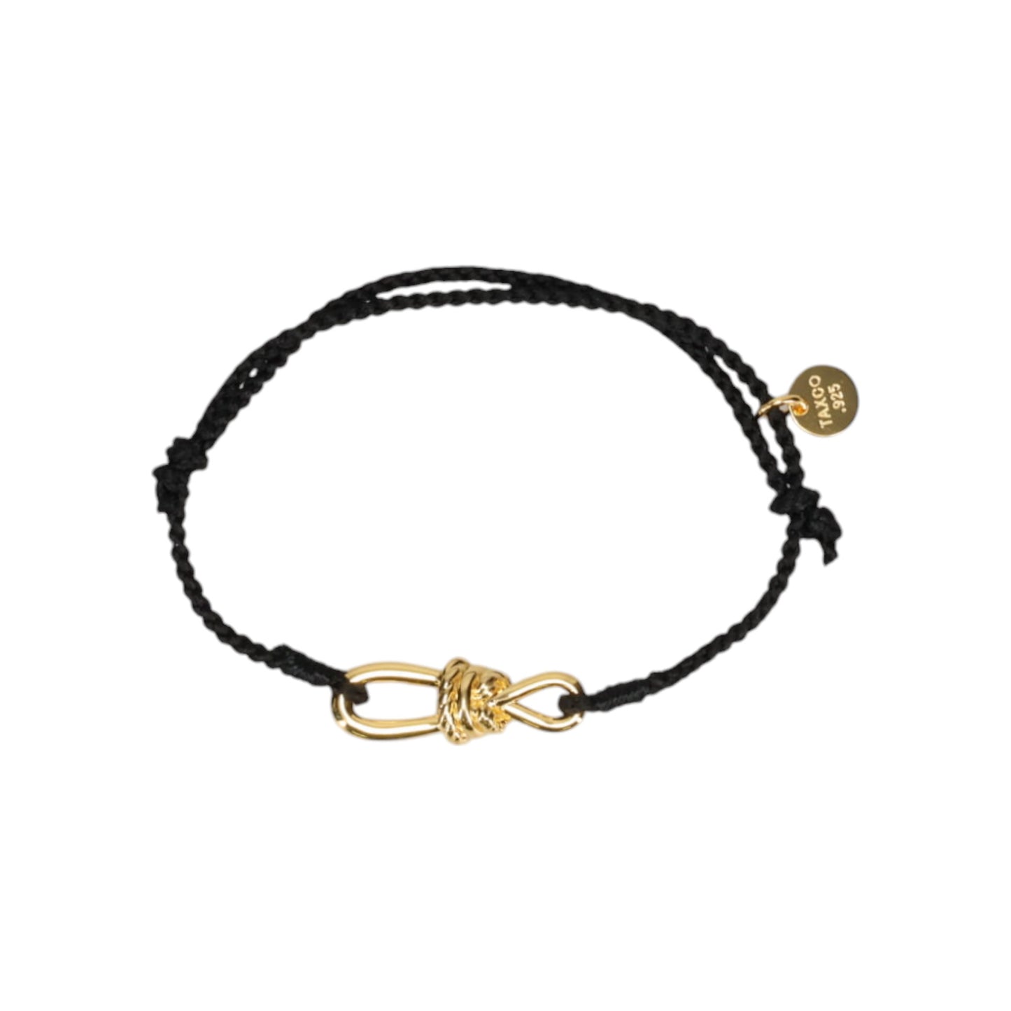 TWISTED ROPE LINK SILK CODE BRACELET / BLACK X GOLD