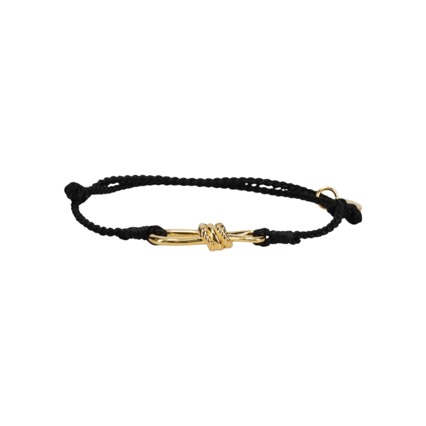 TWISTED ROPE LINK SILK CODE BRACELET / BLACK X GOLD