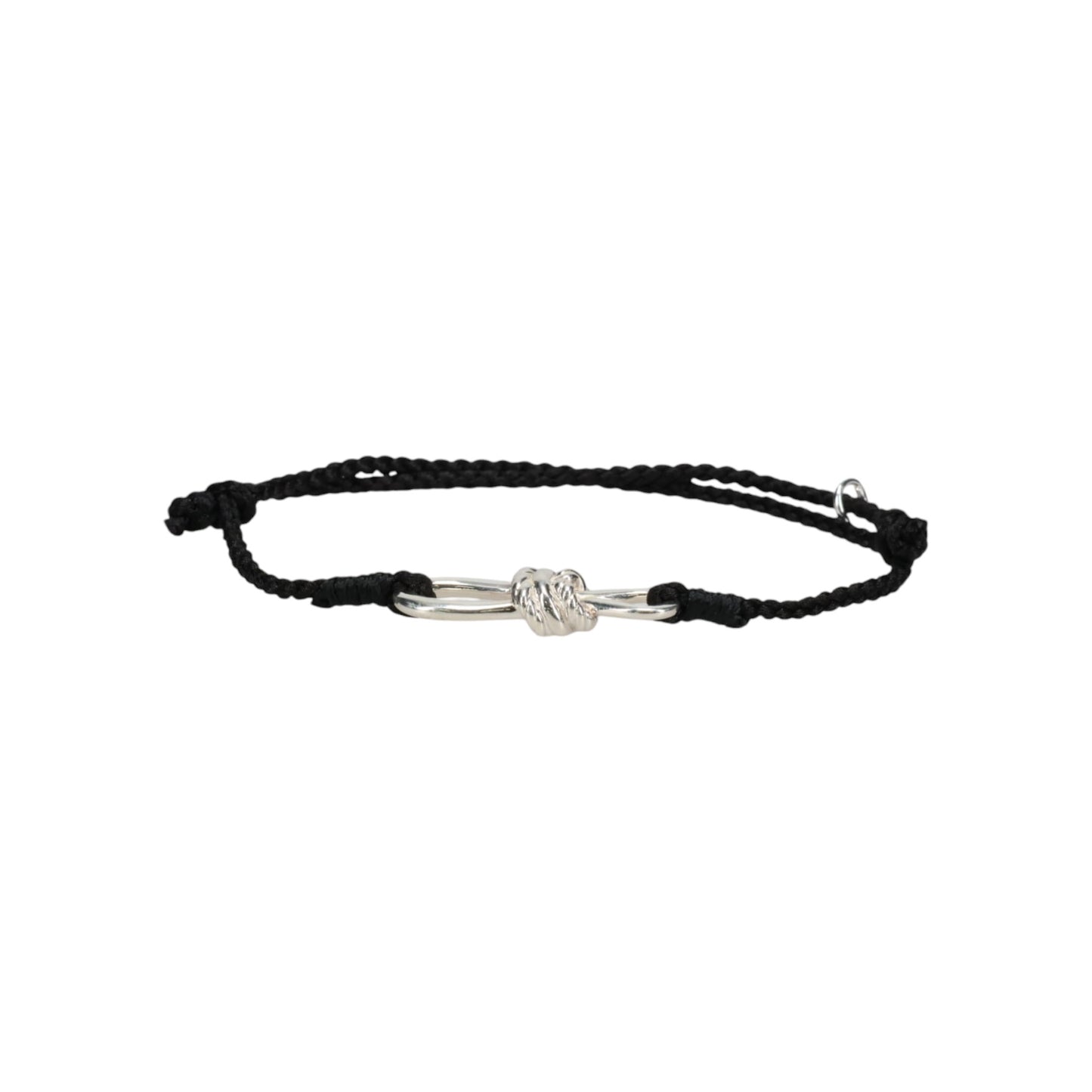 TWISTED ROPE LINK SILK CODE BRACELET / BLACK X SILVER