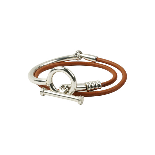 TOGGLE DOUBLE LEATHER BRACELET -CAMEL- / CAMEL