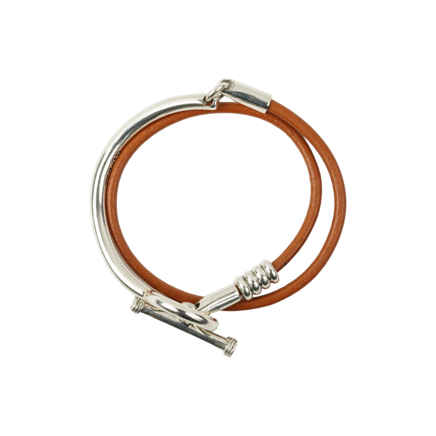 TOGGLE DOUBLE LEATHER BRACELET -CAMEL- / CAMEL