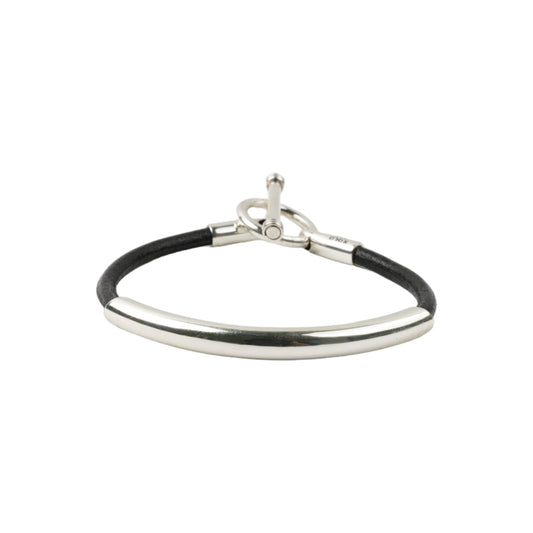 ROUND LEATHER BRACELET -BLACK- / BLACK