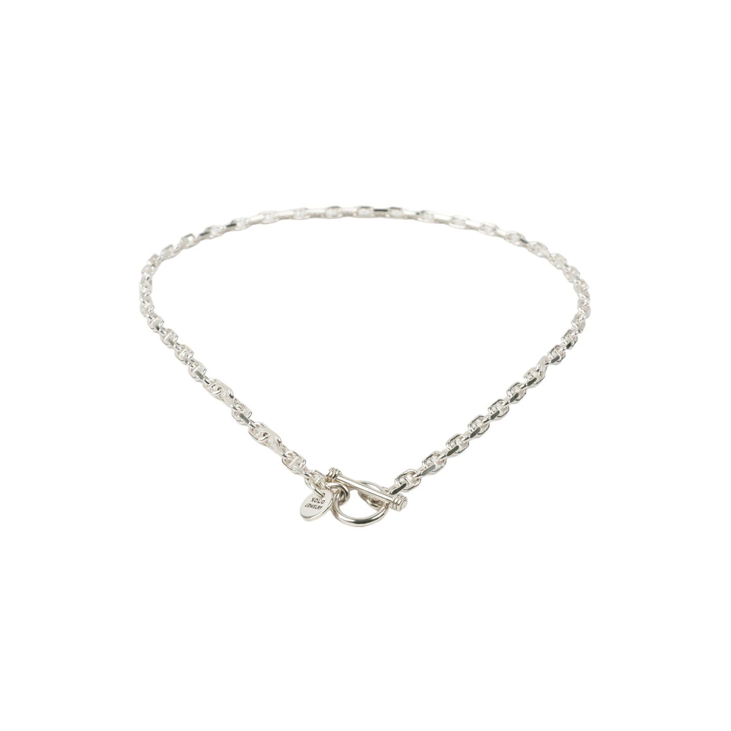 SOLID ANCHOR LINK NECKLACE - LARGE- / SILVER