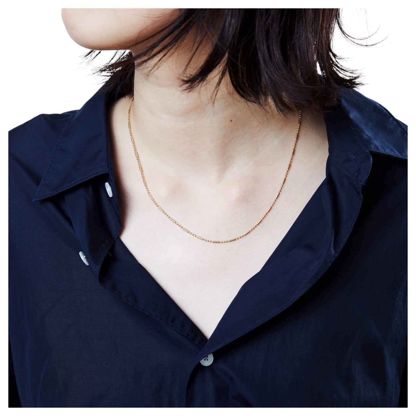 CYLINDER LINK NECKLACE / GOLD