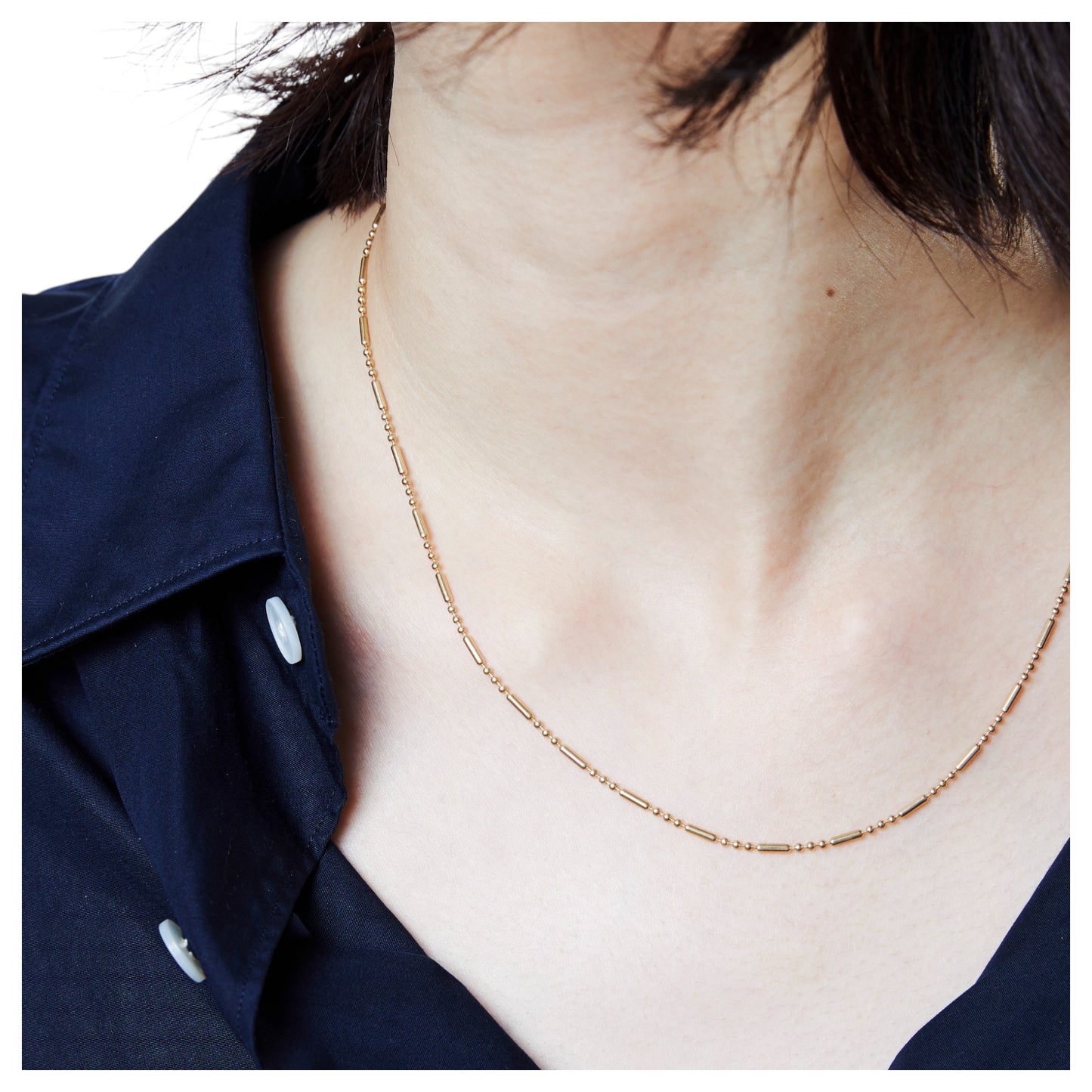 CYLINDER LINK NECKLACE / GOLD