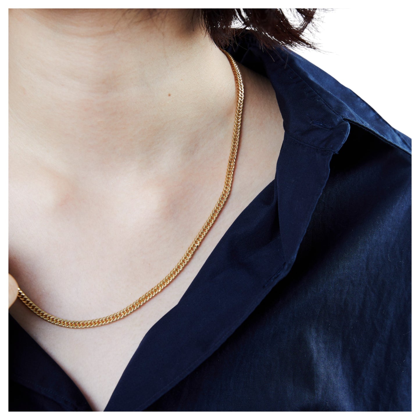 FLAT LINK NECKLACE -DOUBLE- / GOLD