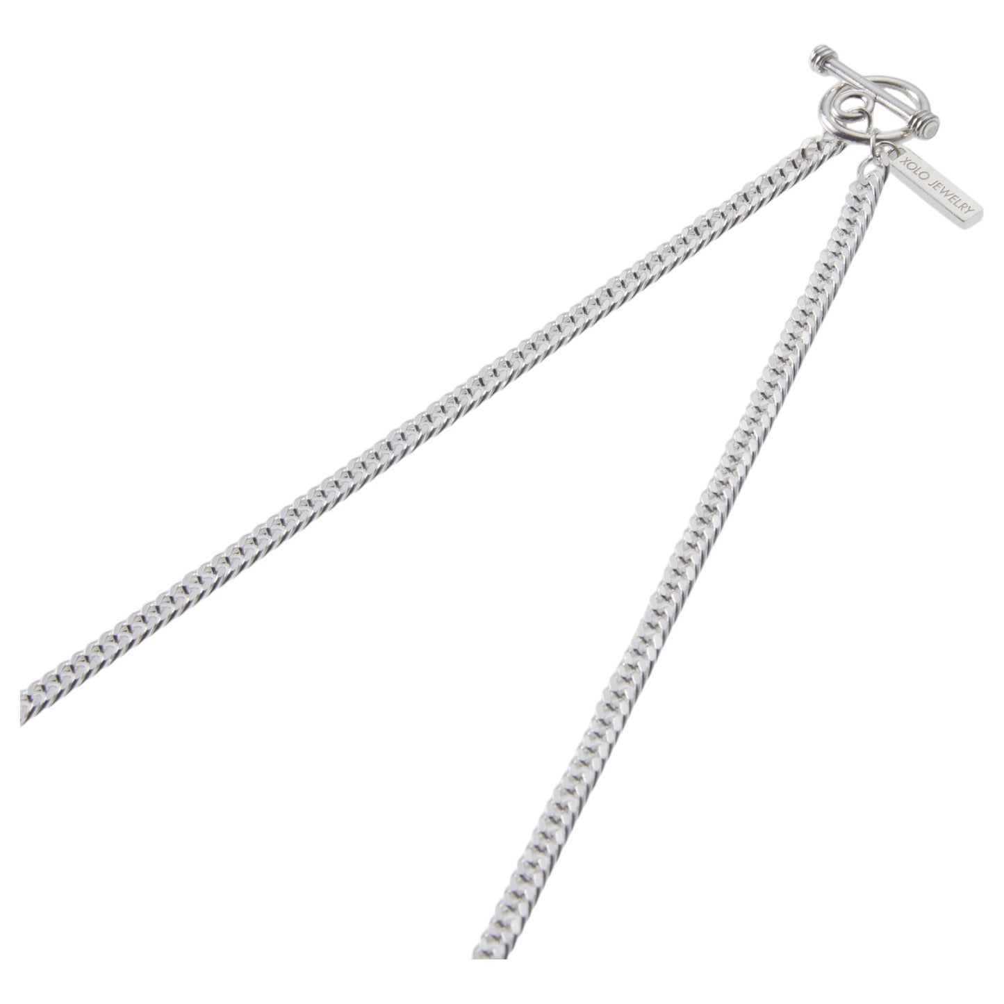 FLAT LINK NECKLACE -DOUBLE- / SILVER