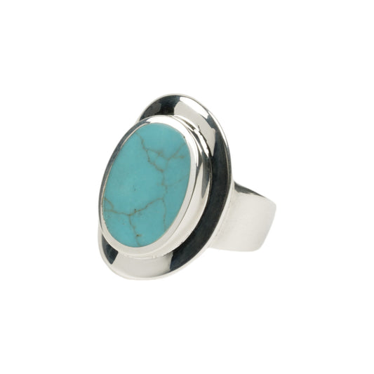 AMULET RING WITH TURQUOISE / SILVER