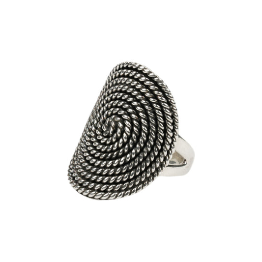 SPIRAL ROPE RING / SILVER