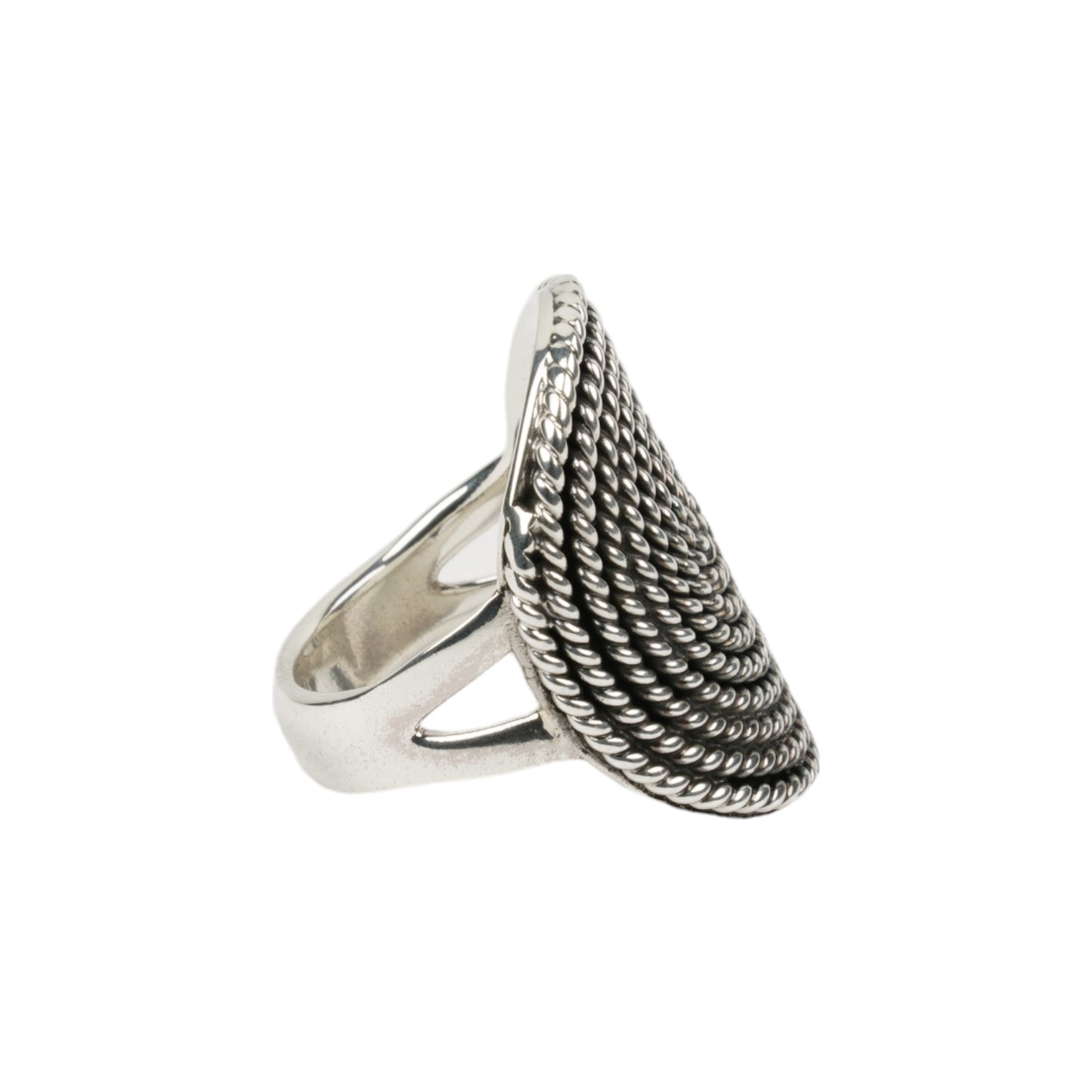 SPIRAL ROPE RING / SILVER