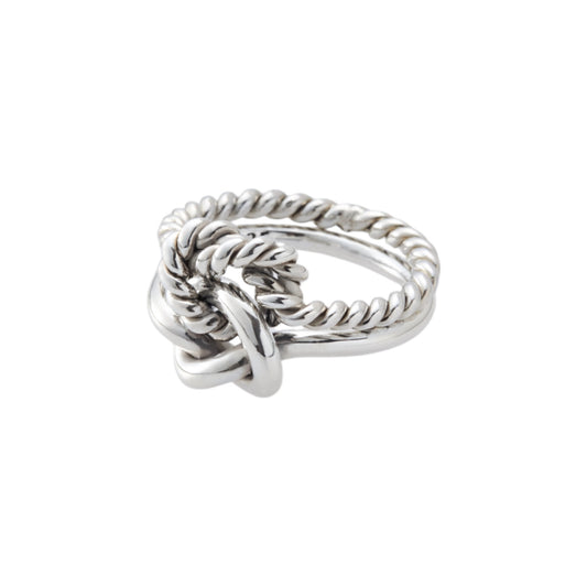 DOUBLE KNOT ROPE RING / SILVER