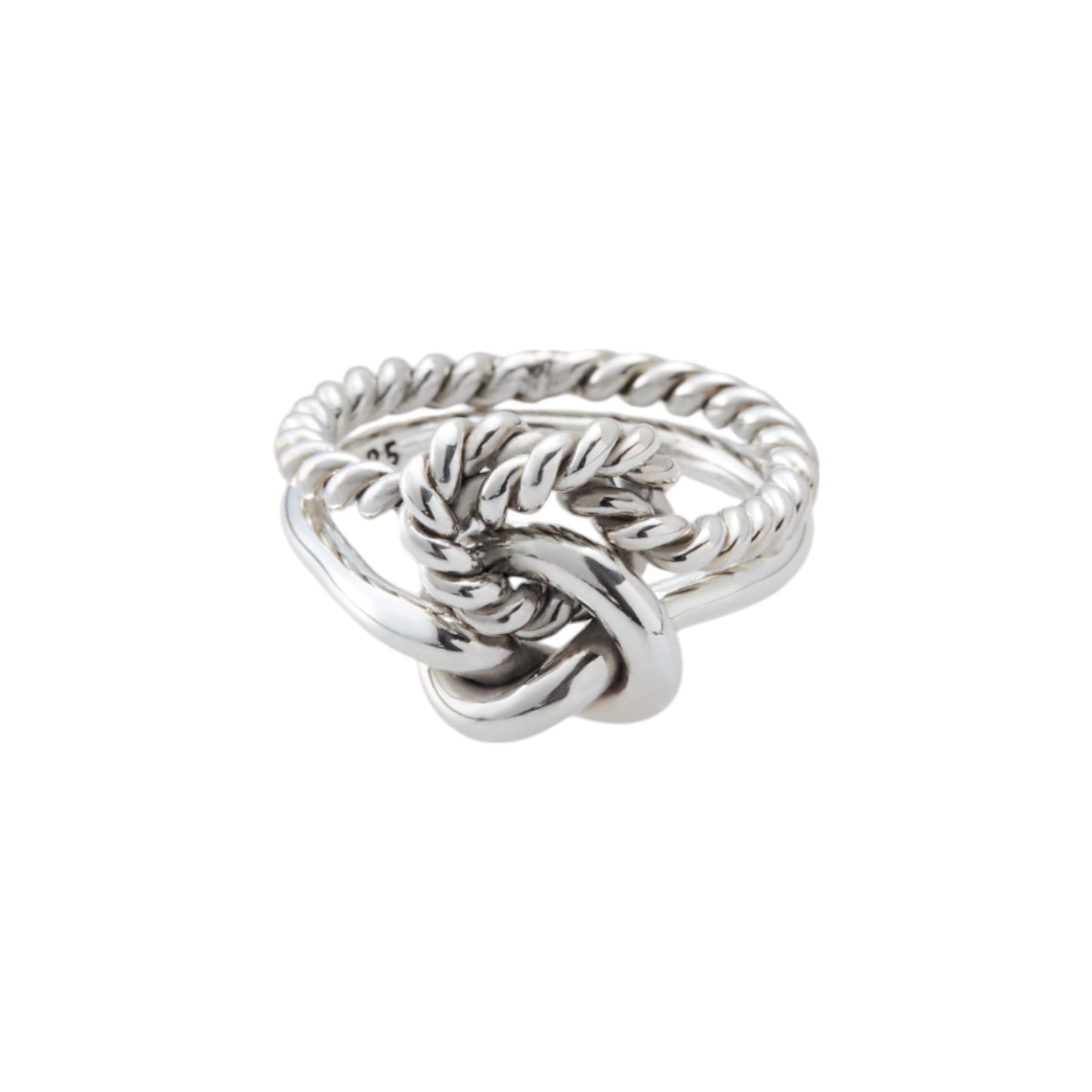 DOUBLE KNOT ROPE RING / SILVER