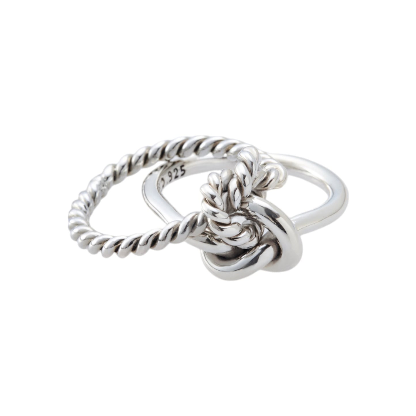 DOUBLE KNOT ROPE RING / SILVER