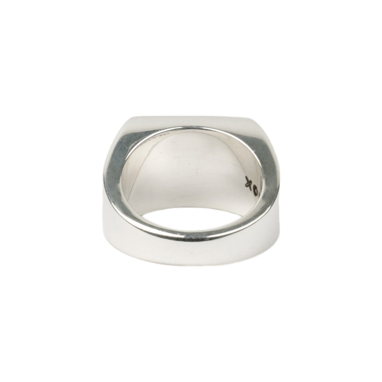 SIGNET RING WITH GRAY FLOWER / SILVER