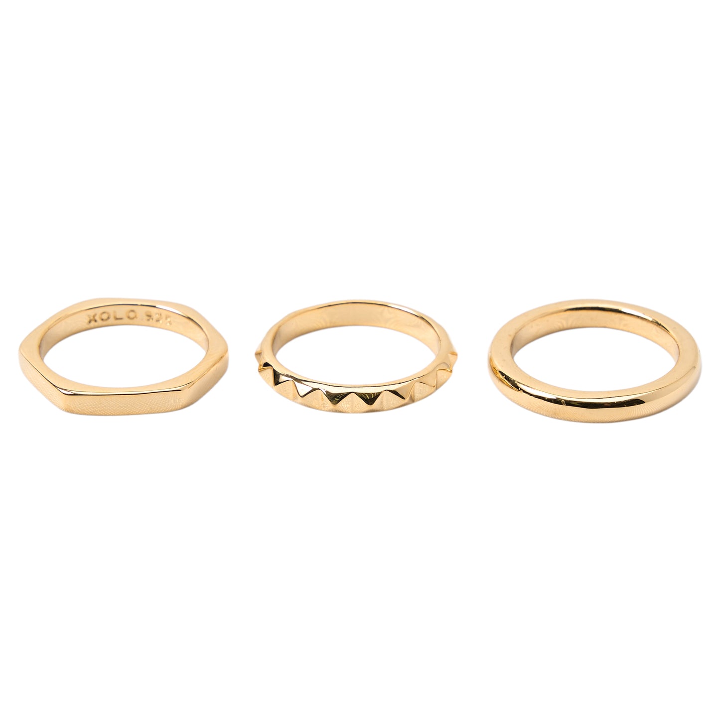 TRIPLE WITH SPIKE RING / GOLD