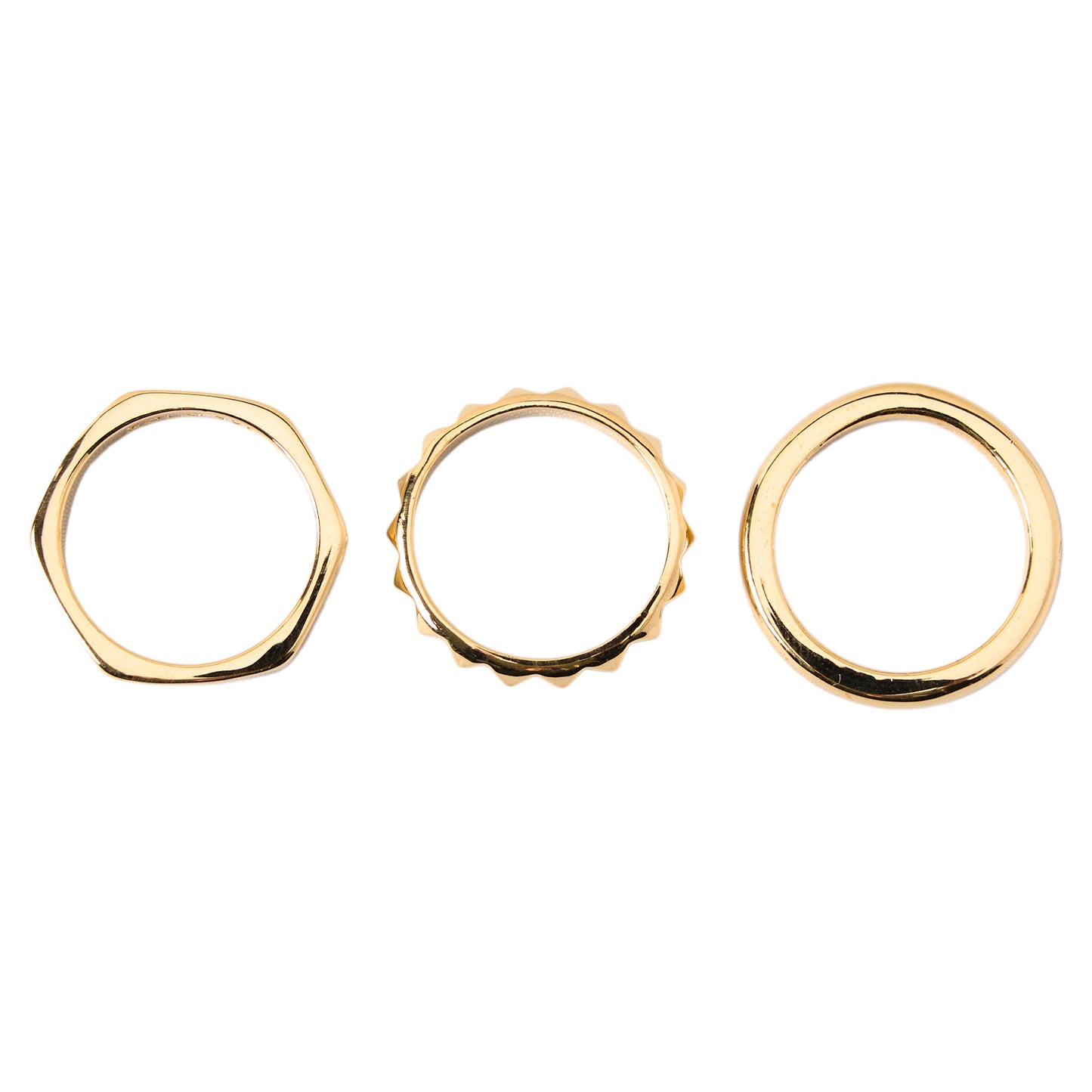 TRIPLE WITH SPIKE RING / GOLD