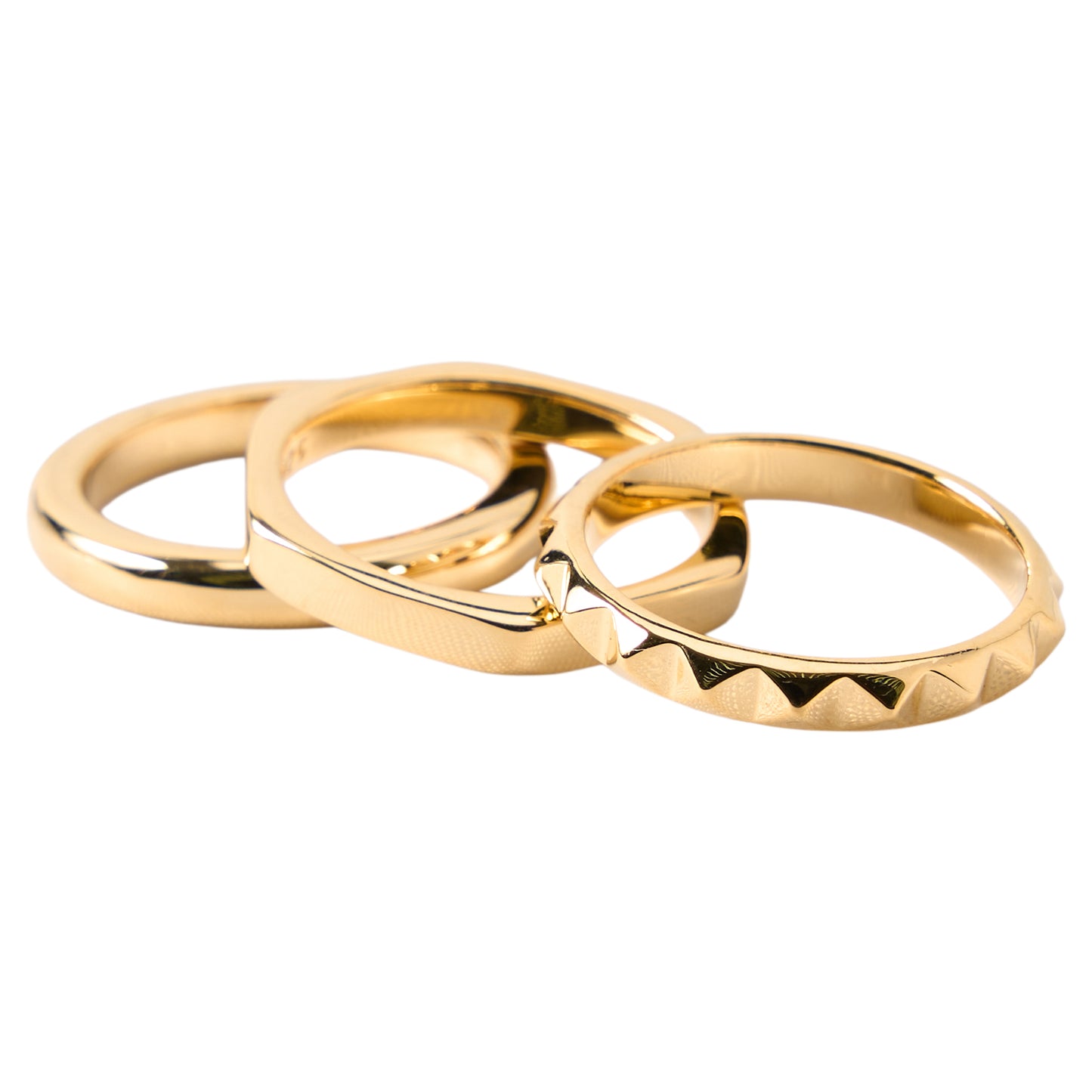 TRIPLE WITH SPIKE RING / GOLD