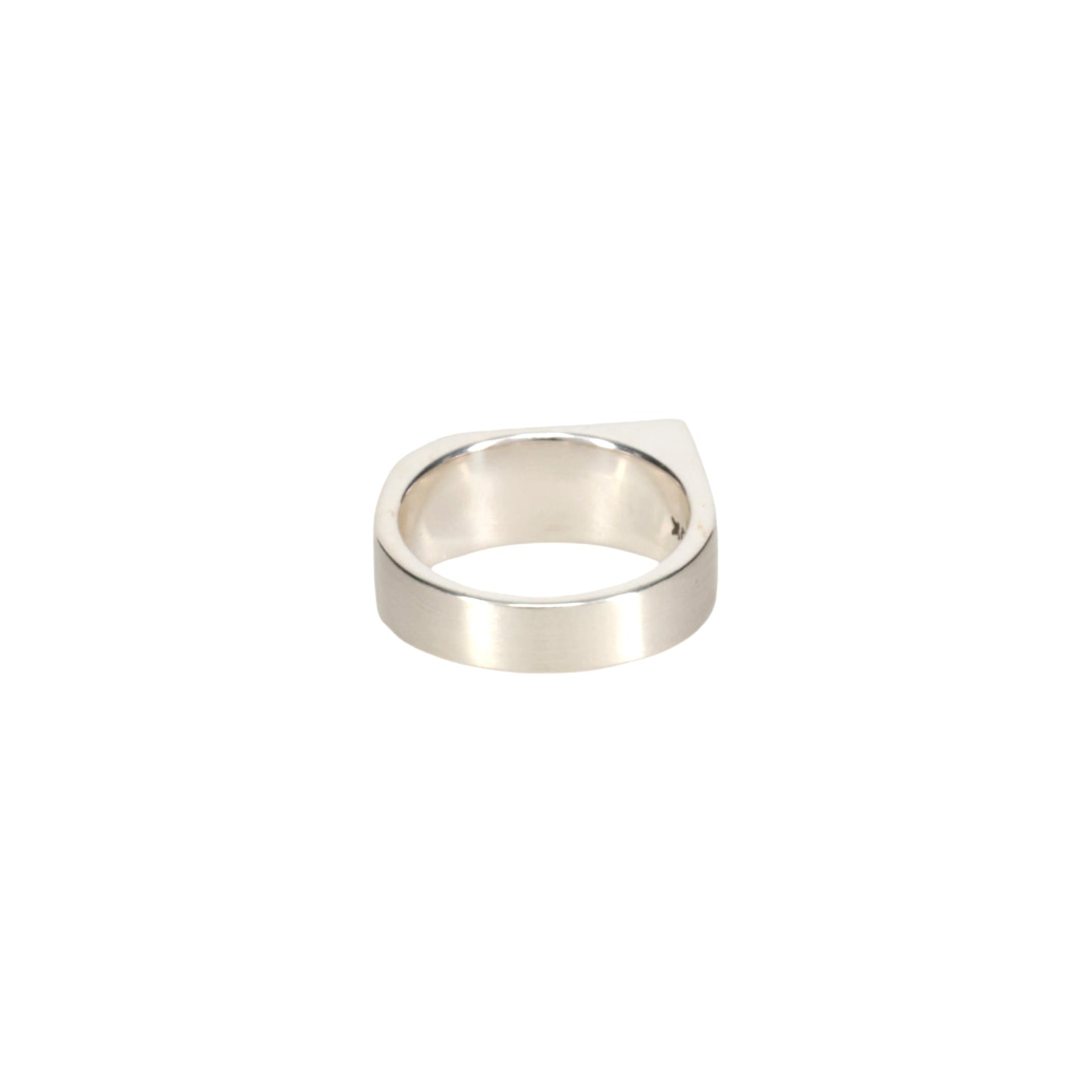 PENTAGON RING WITH HAIR LINE / SILVER