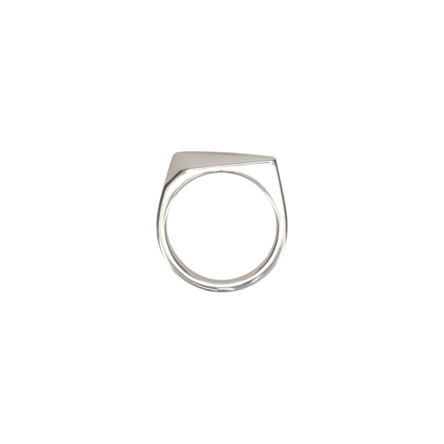 PENTAGON RING WITH HAIR LINE / SILVER