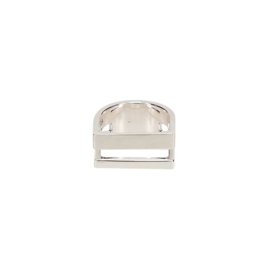 DIFFERENT WIDTH RING WITH HAIR LINE / SILVER