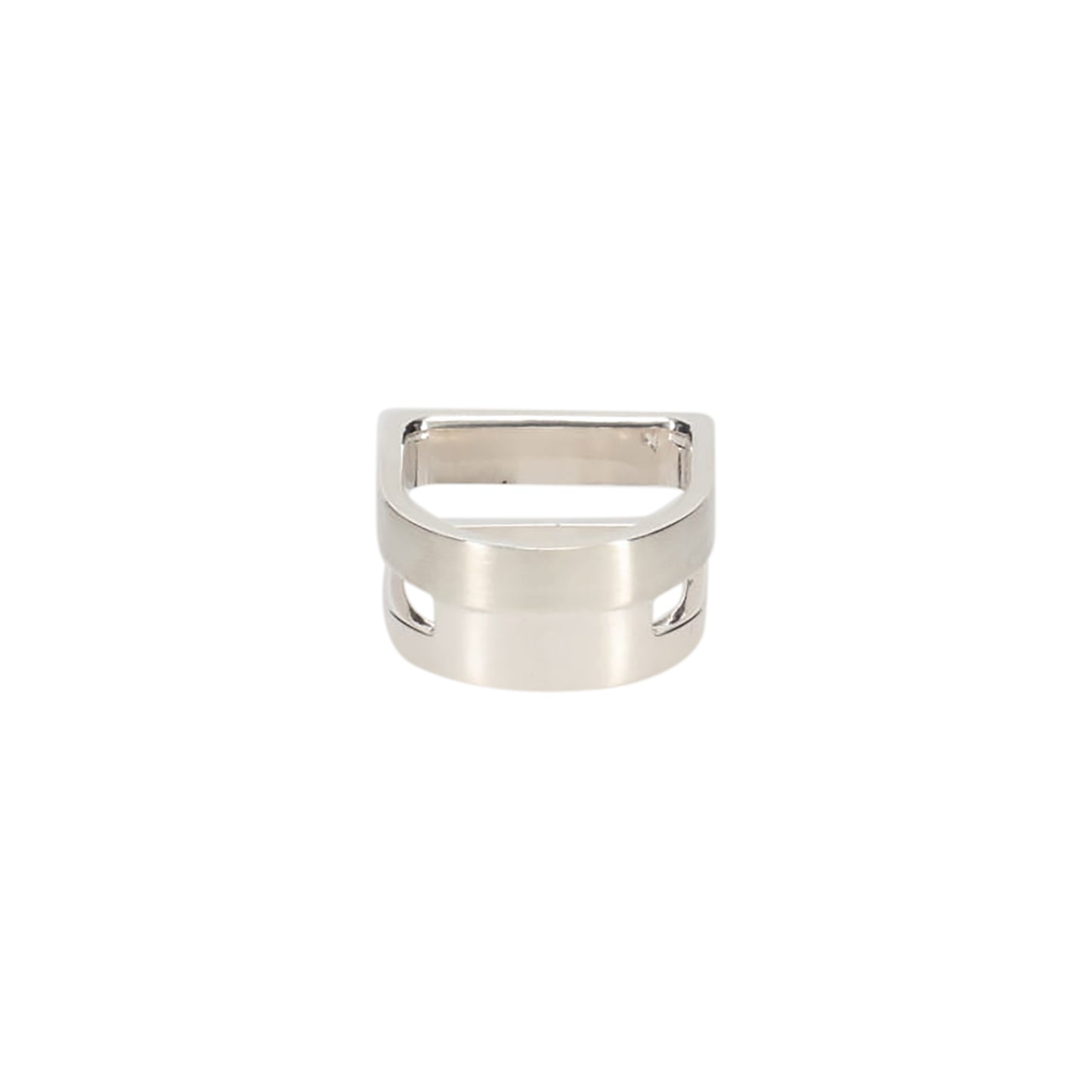 DIFFERENT WIDTH RING WITH HAIR LINE / SILVER