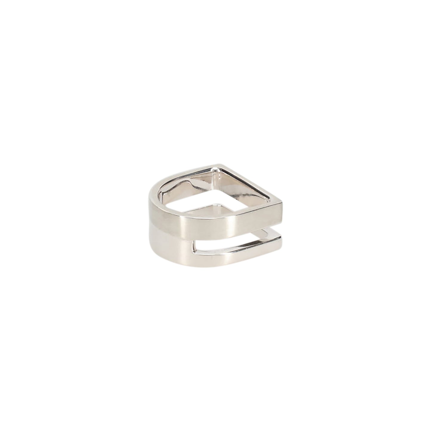 DIFFERENT WIDTH RING WITH HAIR LINE / SILVER