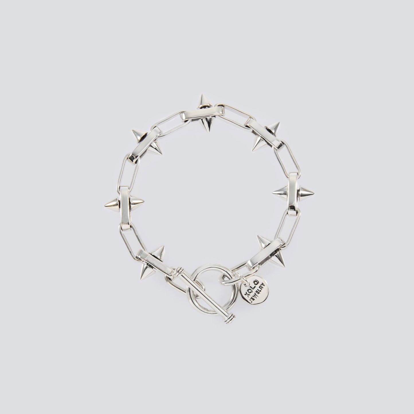 SPIKE LINK BRACELET -15MM- / SILVER