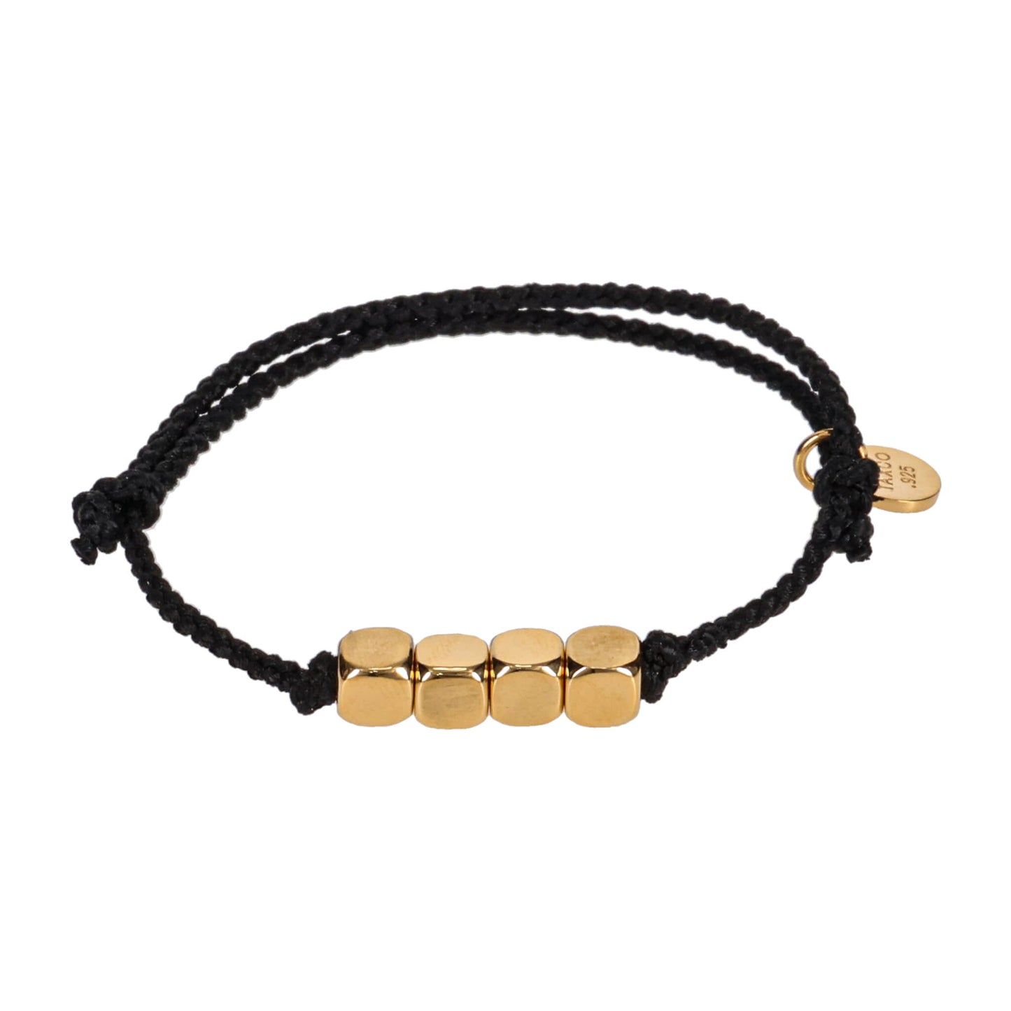 CUBE WITH HAIR LINE LINK SILK CODE BRACELET -GOLD- / GOLD