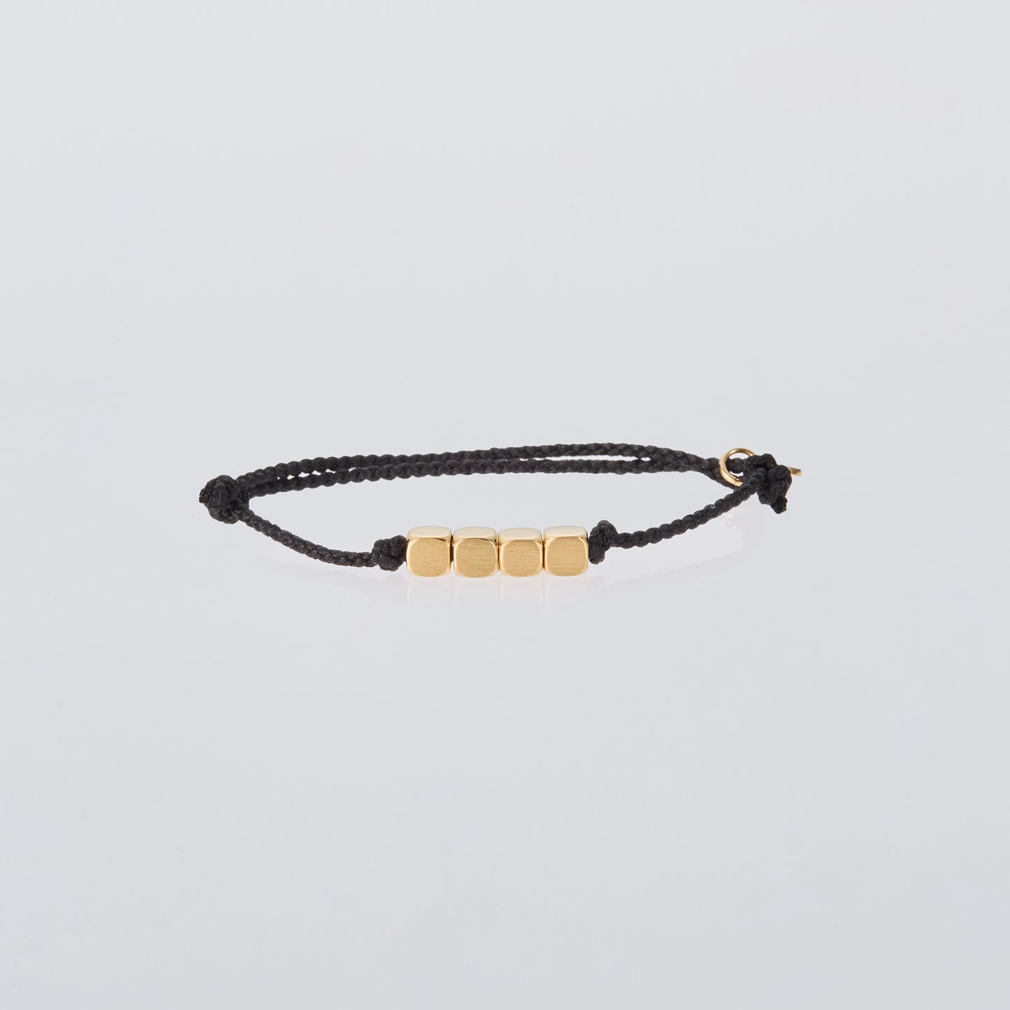 CUBE WITH HAIR LINE LINK SILK CODE BRACELET -GOLD- / GOLD