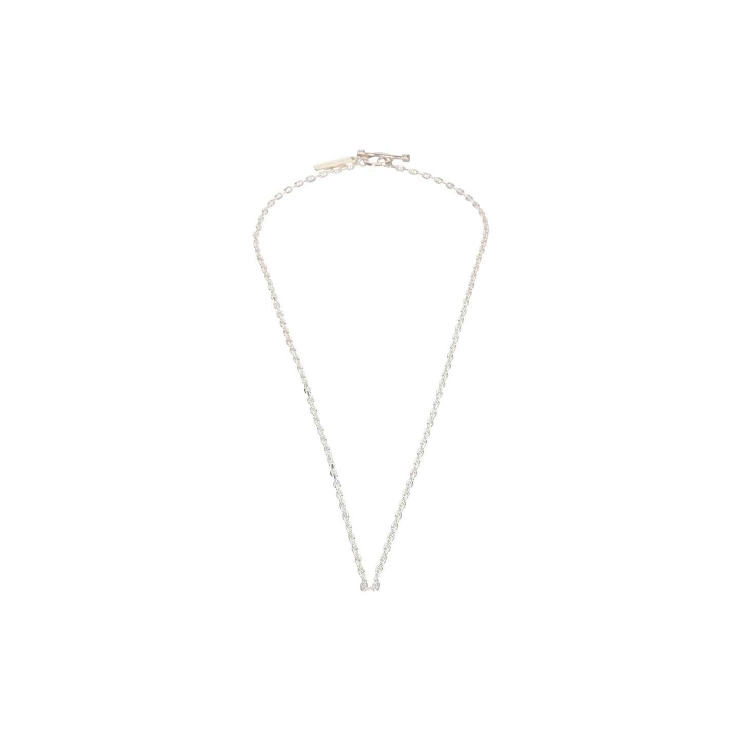 TINY SOLID ANCHOR LINK NECKLACE / SILVER