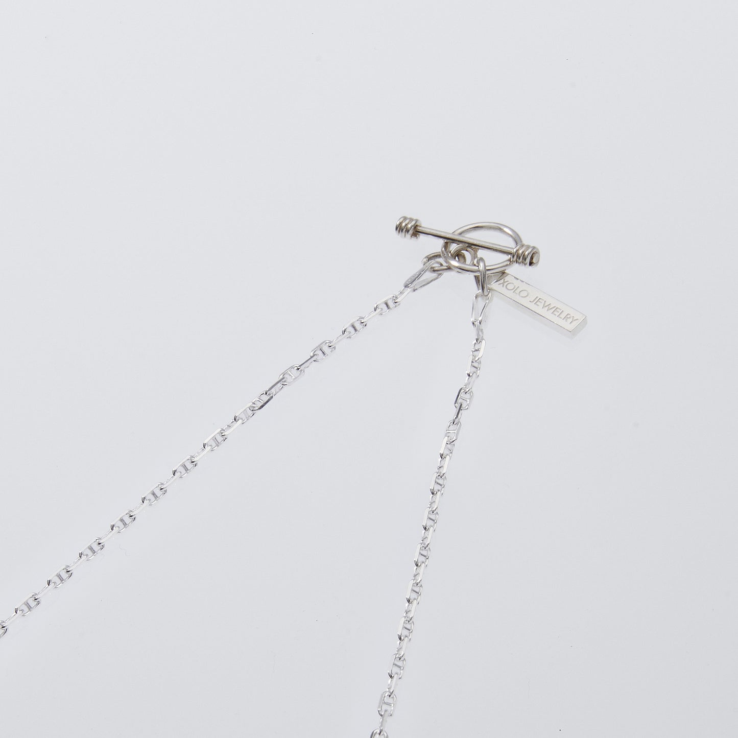 TINY SOLID ANCHOR LINK NECKLACE / SILVER