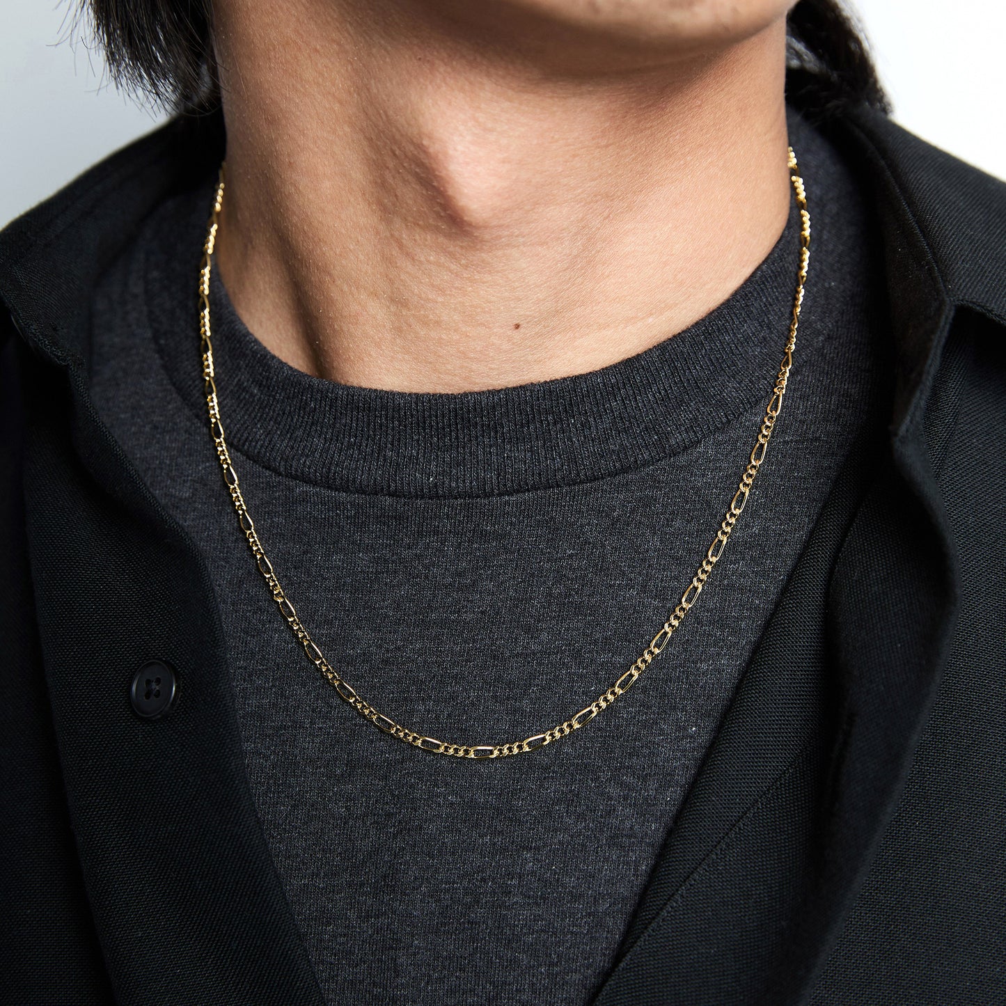 FIGARO LINK NECKLACE -2MM- -GOLD- / GOLD