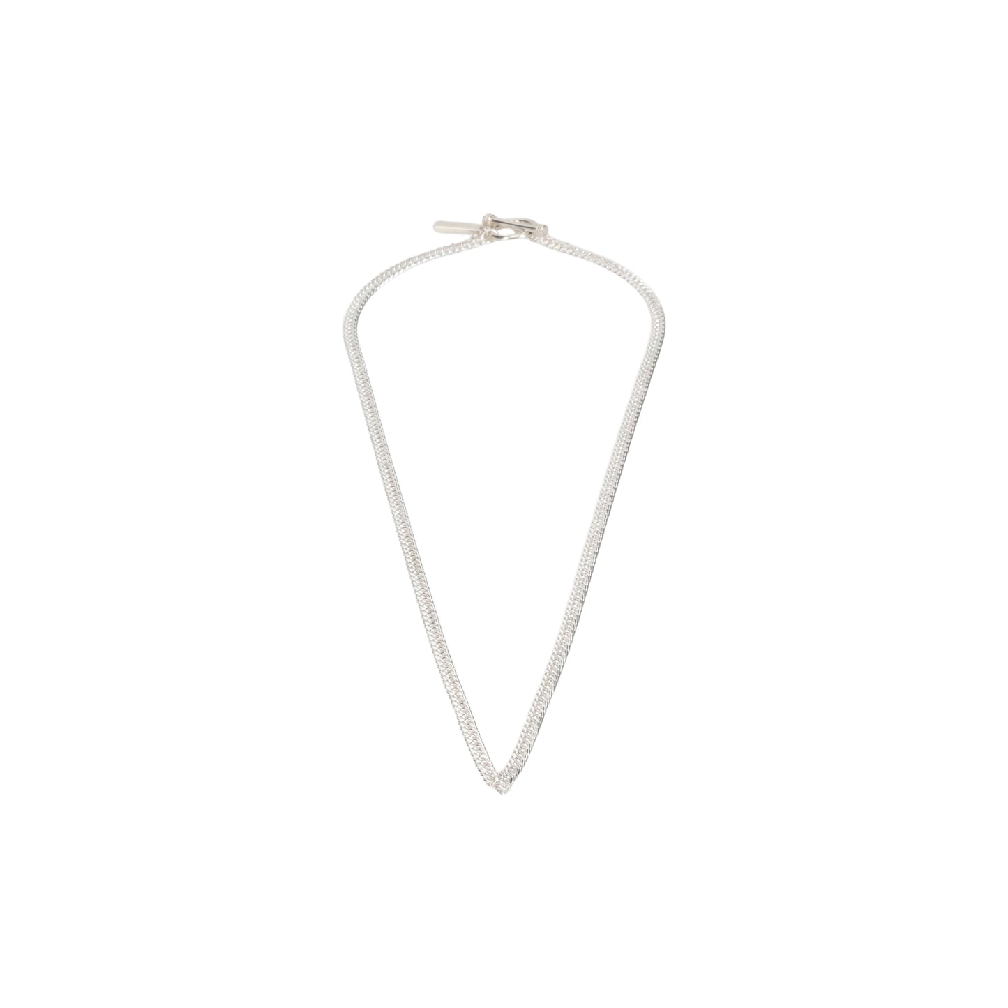 FLAT LINK NECKLACE -DOUBLE- / SILVER
