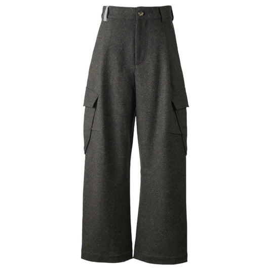 KNEE DARTS TROUSERS (PATCH POCKETS) / DARK FOREST