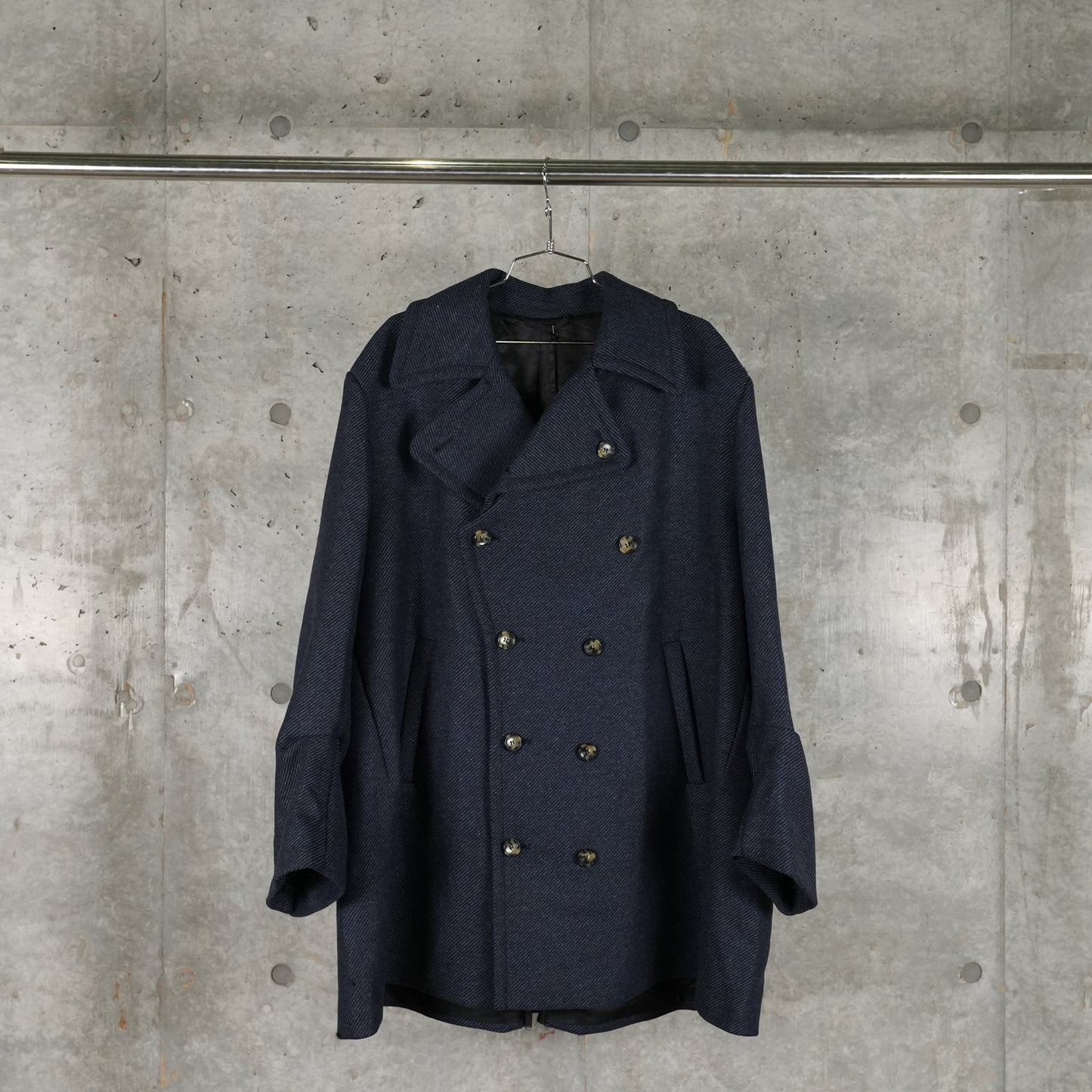 A-LINE CABAN COAT / DARK NAVY/BLACK