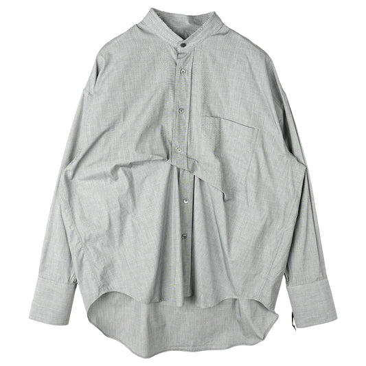 M.Y. SHIRT 8 - OVERSIZED "ORIGAMI" SHIRT CUT-OFF COLLAR / GREY