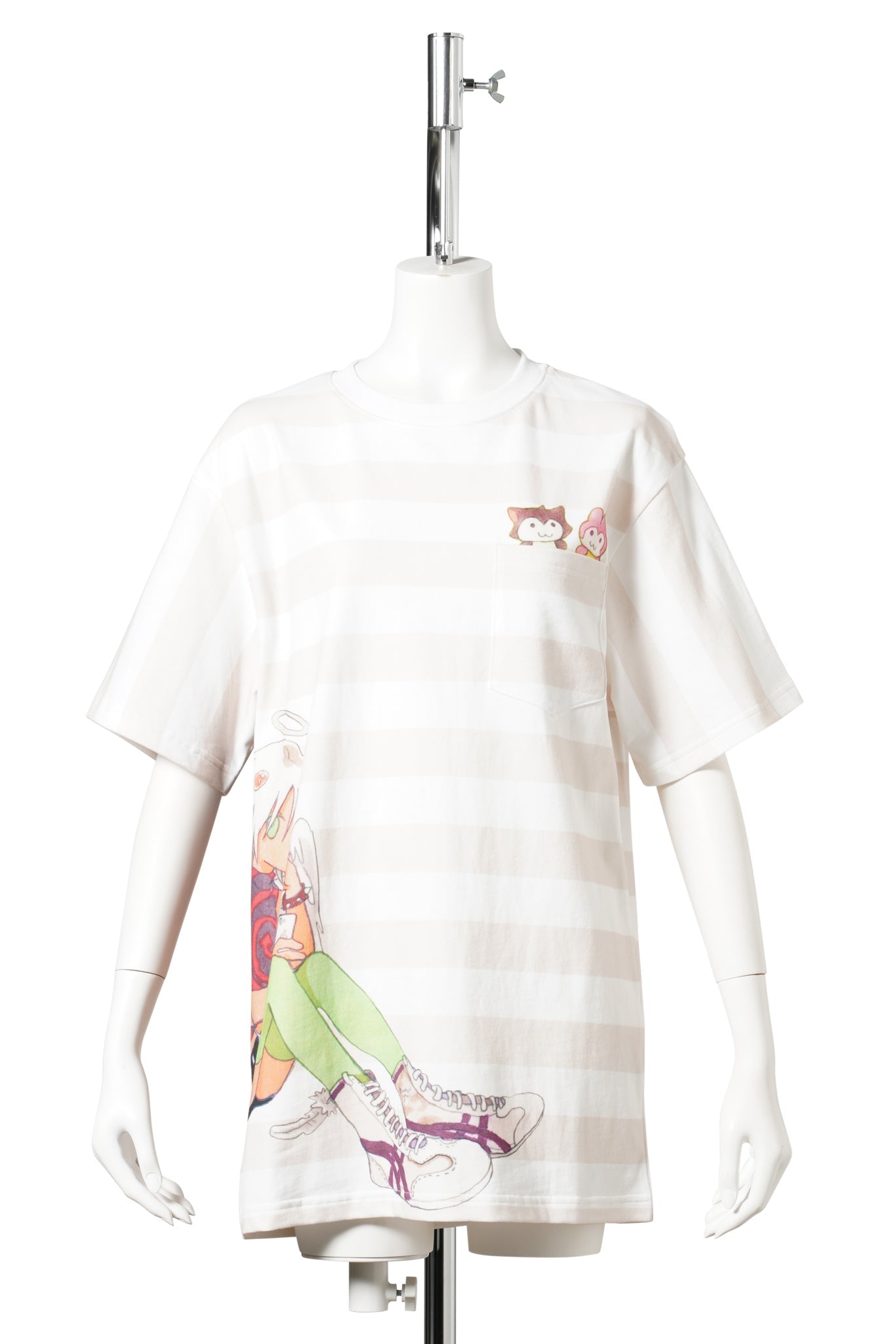 ANGEL STRIPE POCKET T / PINK STRIPE