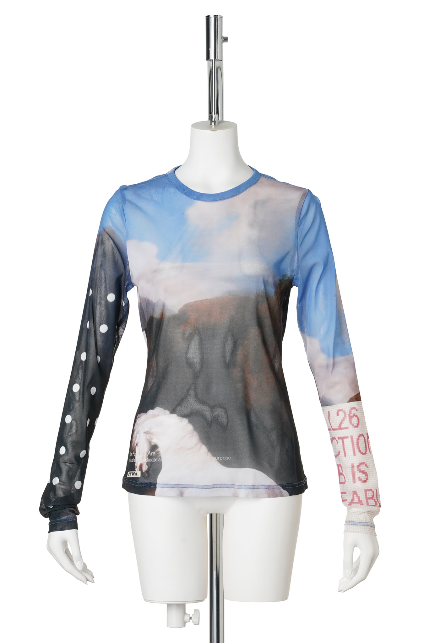 GRAPHIC MESH TOP / B