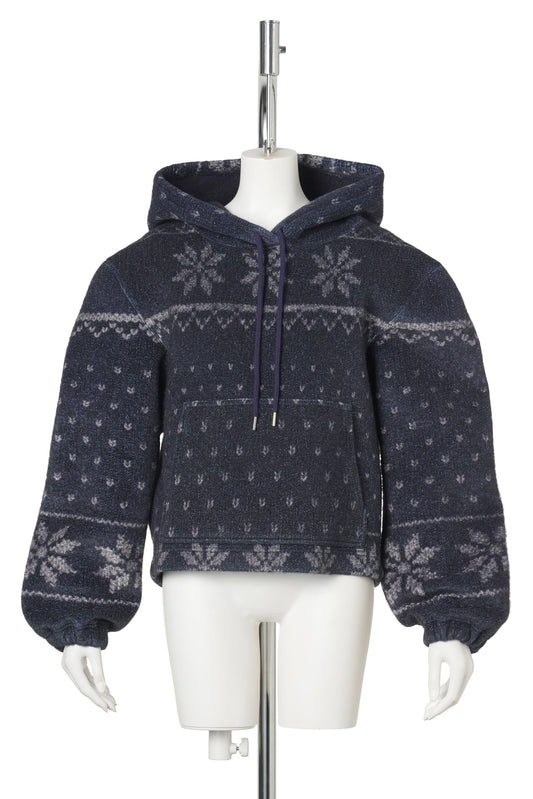 FAKE SNOWFLAKE HOODIE / NAVY