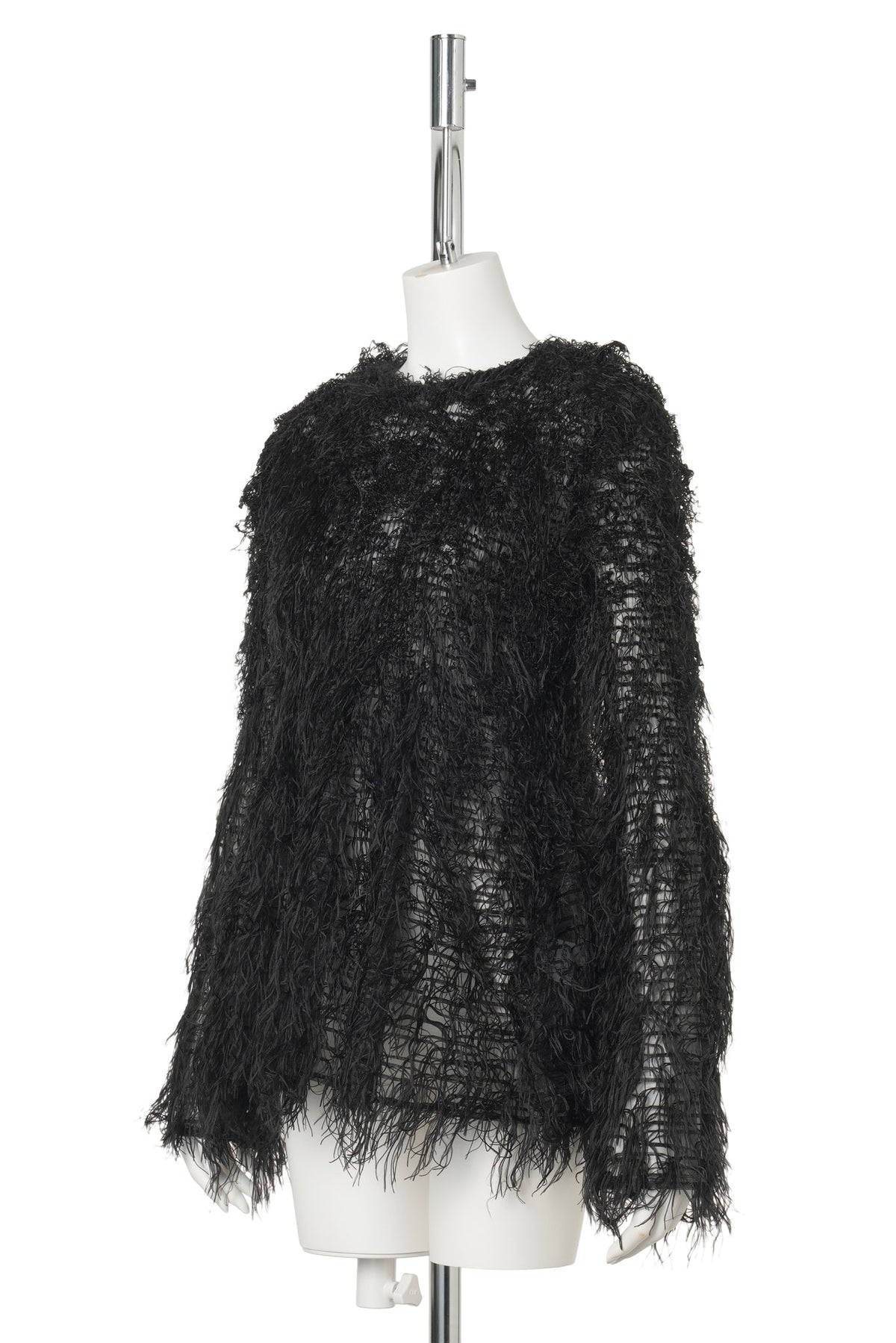 FLARE SLEEVED PLEATS TOP (FEATHER) / BLACK