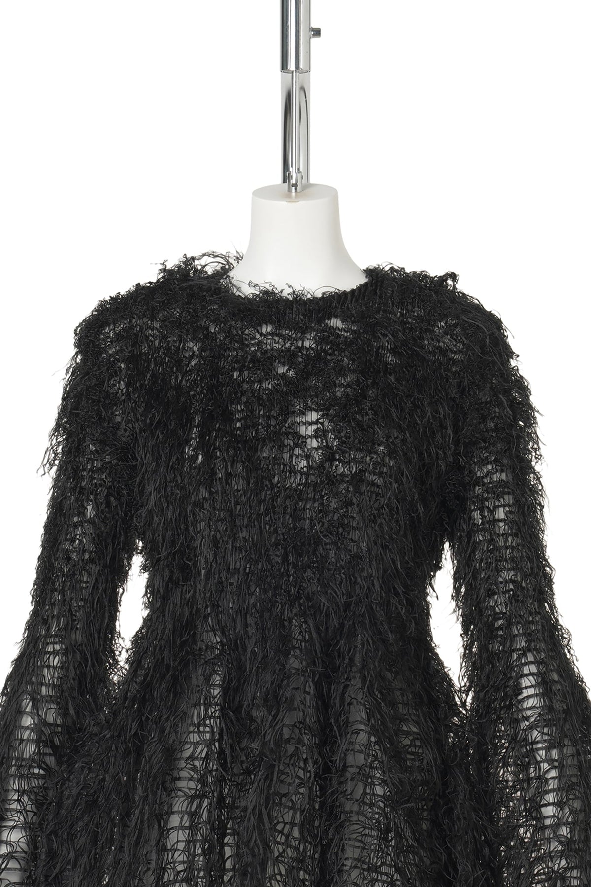 FLARE SLEEVED PLEATS TOP (FEATHER) / BLACK