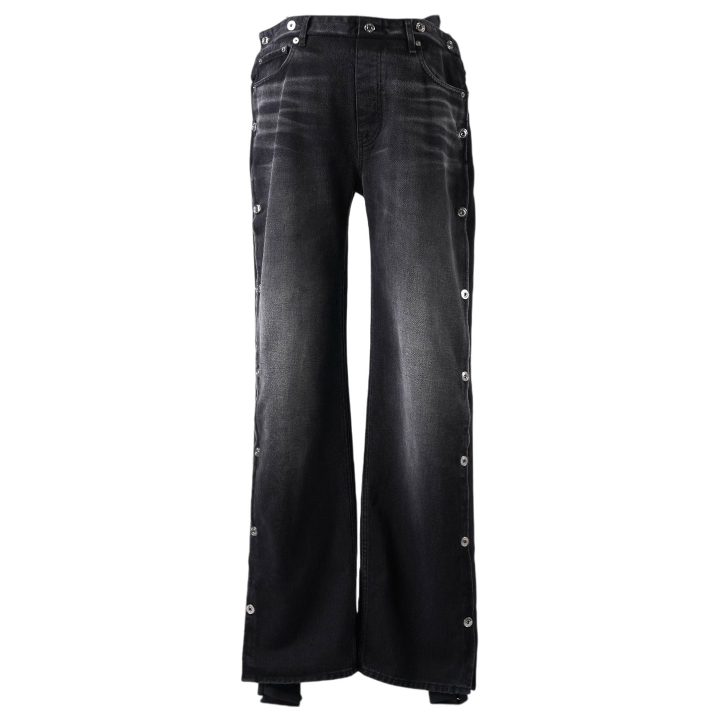 COLLAPSED WAIST JEANS / FADED BLACK/BLACK