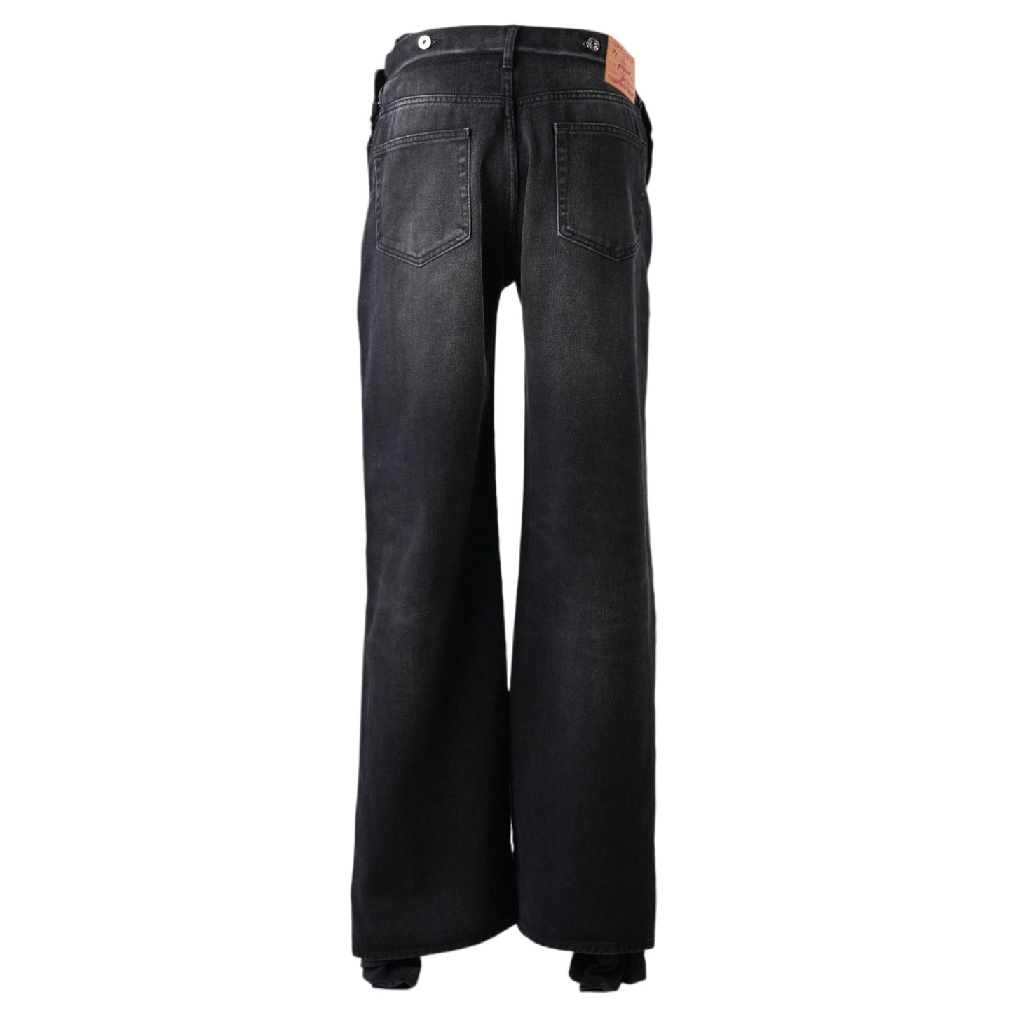 COLLAPSED WAIST JEANS / FADED BLACK/BLACK