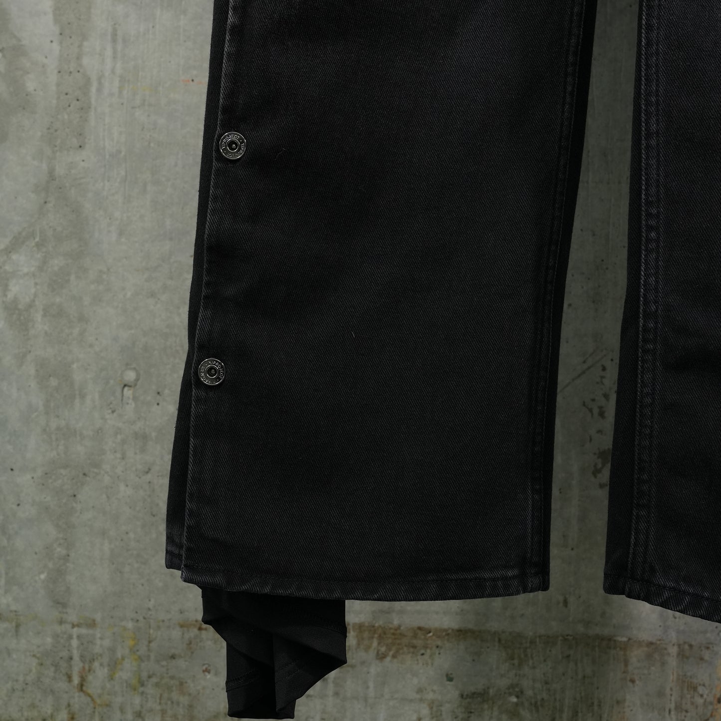 COLLAPSED WAIST JEANS / FADED BLACK/BLACK