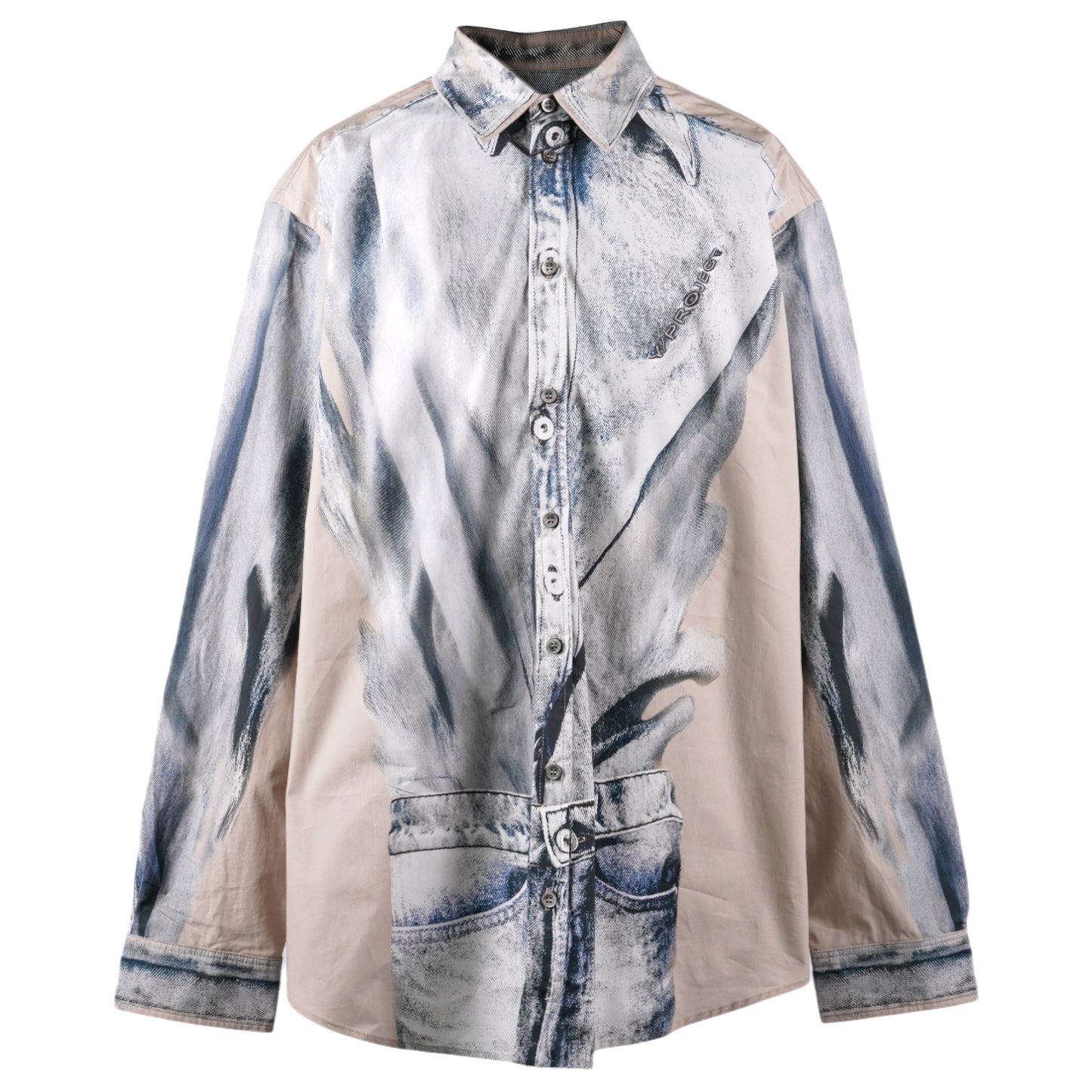 YP TROMPE L'OEIL SHIRT / BEIGE/BLUE