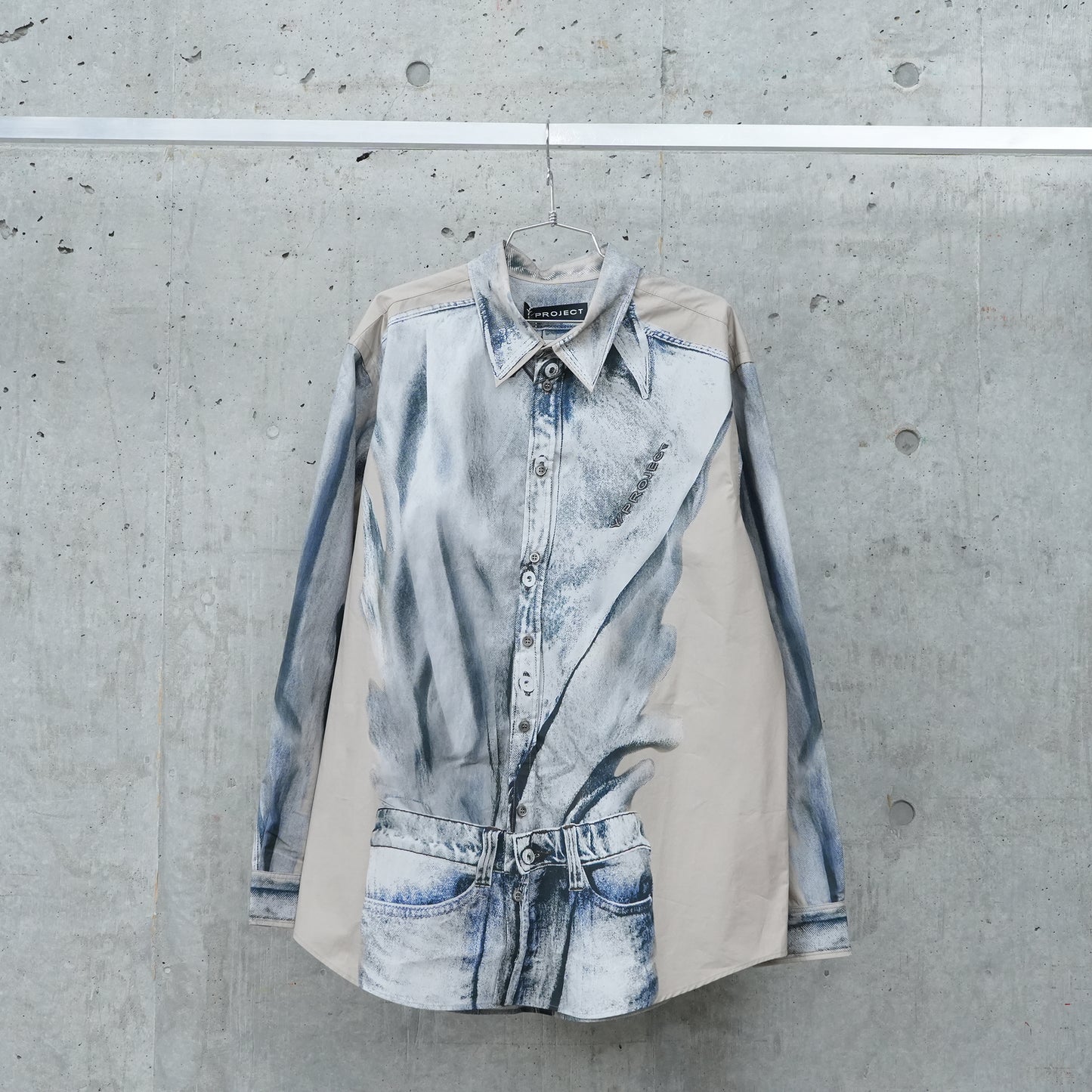 YP TROMPE L'OEIL SHIRT / BEIGE/BLUE